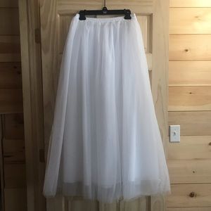 White tulle maxi skirt